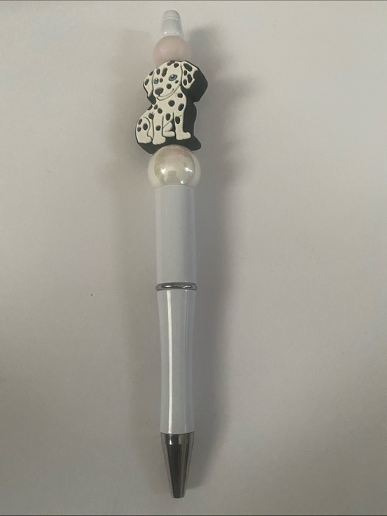 Handmade Other - Handcrafted White Dalmatian Bead Decorative Pen - Unbranded